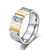 cheap Men&#039;s Rings-Men&#039;s Band Ring Ring Groove Rings Cubic Zirconia 1pc Black Gold Steel Stainless Simple Basic Trendy Work Office &amp; Career Jewelry Classic Two tone Cool