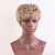 cheap Human Hair Capless Wigs-Human Hair Blend Wig Short Natural Wave Pixie Cut Short Hairstyles 2020 With Bangs Berry Natural Wave Short Side Part African American Wig Machine Made Women&#039;s 1# Strawberry Blonde / Bleach Blonde