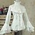 cheap Lolita Dresses-Princess Lolita Victorian Blouse / Shirt Women&#039;s Female Cotton Japanese Cosplay Costumes White Solid Colored Vintage Flare Cuff Sleeve Long Sleeve