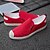 cheap Men&#039;s Slip-ons &amp; Loafers-Men&#039;s Light Soles Linen Summer Casual Loafers &amp; Slip-Ons Breathable Red / Black / Beige