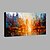 cheap Abstract Paintings-Oil Painting Hand Painted Horizontal Panoramic Abstract Landscape Comtemporary Modern Stretched Canvas