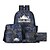ieftine Seturi Genți-Bărbați / Unisex Fermoar Nailon Seturi de sac Seturi de sac Geometric Set de pungi 5 buc Negru / Albastru piscină / Roșu-aprins / Toamna iarna