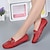 זול Γυναικείες Παντόφλες &amp; Μοκασίνια-Women&#039;s Loafers &amp; Slip-Ons Flat Heel Cowhide Classic / Casual Spring &amp;  Fall Yellow / Red / White / Daily