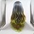 Χαμηλού Κόστους Συνθετικές Περούκες Δαντέλα-Συνθετικές μπροστινές περούκες δαντέλας Κυματιστό Κούρεμα με φιλάρισμα Δαντέλα Μπροστά Περούκα Μακρύ Μαύρο  / Πράσινο Συνθετικά μαλλιά 24 inch Γυναικεία Γυναικεία Μαύρο Πράσινο Sylvia