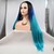 cheap Synthetic Lace Wigs-Synthetic Lace Front Wig kinky Straight Layered Haircut Lace Front Wig Long Black / Sapphire Blue Synthetic Hair 24 inch Women&#039;s Women Black Blue Sylvia