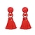 billiga Modeörhängen-Women&#039;s Drop Earrings Tassel Fringe Earrings Jewelry Yellow / Red For Gift Evening Party 1 Pair