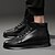 cheap Men&#039;s Sneakers-Men&#039;s Leather Shoes Cowhide Fall &amp; Winter Casual / Preppy Sneakers Non-slipping Black / Athletic / Sequin / Comfort Shoes