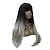 cheap Synthetic Trendy Wigs-Gray Wigs for Women Synthetic Wig Natural Straight Black / White  24 Inch Ombre Hair Natural Hairline Black Christmas Party Wigs