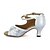 ieftine Pantofi Dans Latin-Pentru femei Pantofi Dans Latin Imitație de Piele Buclă Sandale Cataramă Toc Îndesat Personalizabili Pantofi de dans Negru / Roșu / Argintiu / EU38