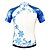 abordables Ropa de ciclismo para mujer-JESOCYCLING Mujer Manga Corta Maillot de Ciclismo Azul / blanco Flores Botánica Bicicleta Camiseta / Maillot Top Ciclismo de Montaña Ciclismo de Pista Transpirable Secado rápido Dispersor de humedad