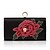 cheap Clutches &amp; Evening Bags-Women&#039;s Pearls / Crystals / Embroidery PU / Alloy Evening Bag Floral / Botanical Black / Red