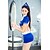cheap Sexy Lingerie-Women&#039;s Backless Super Sexy Uniforms &amp; Cheongsams Nightwear Cosplay Costumes Color Block Blue One-Size