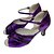 olcso Latin cipők-Women&#039;s Dance Shoes Latin Shoes Sandal Sparkling Glitter Cuban Heel Customizable Purple
