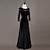 رخيصةأون ملابس الحفلات الراقصة-Ballroom Dance Dresses Women&#039;s Training Stick-Satin / Velvet Tiered Long Sleeve High Dress