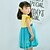 cheap Movie &amp; TV Theme Costumes-Anna Cosplay Costume Flower Girl Dress Kid&#039;s Girls&#039; A-Line Slip Dresses Mesh Vacation Dress Christmas Halloween Carnival Festival / Holiday Organza Cotton Blue Easy Carnival Costumes Lace