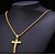 お買い得  宗教的なジュエリー-Men&#039;s Pendant Necklace Classic Cross Crucifix Stylish Dangling Classic Glass Alloy Gold Silver 55 cm Necklace Jewelry 1pc For Daily Festival