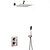 cheap Shower Faucets-Shower Faucet - Contemporary Chrome Shower System Ceramic Valve Bath Shower Mixer Taps / Brass / Two Handles One Hole