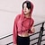 abordables Nuevo en-Women&#039;s V Neck Hoodie Sweatshirt Yoga Top Blouse Summer See Through Cropped Solid Color Black Red Blue Zumba Yoga Fitness Hoodie Top Long Sleeve Sport Activewear Breathable Quick Dry Sweat-wicking