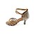 preiswerte Lateinamerikanische Schuhe-Damen Schuhe für den lateinamerikanischen Tanz / Ballsaal Satin Schnalle Sandalen Stöckelabsatz Tanzschuhe Bronze / Schwarz / EU40