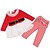 cheap Baby Girls&#039; Clothing Sets-Baby Girls&#039; Active Basic Christmas Holiday Cotton Solid Colored Christmas Mesh Bow Long Sleeve Regular Clothing Set Red / Toddler