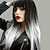 cheap Synthetic Trendy Wigs-Gray Wigs for Women Synthetic Wig Natural Straight Black / White  24 Inch Ombre Hair Natural Hairline Black Christmas Party Wigs
