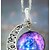 abordables Colliers-Collier Pendentif Femme poussière d&#039;étoiles Zircon Multicolore Lune Galaxie à la mode Artistique unique Mignon Violet Claire Rouge Foncé Noir Violet Vert foncé Noir blanc 45 cm Colliers Tendance