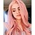 Недорогие Парик из искусственных волос на кружевной основе-Синтетические кружевные передние парики Волнистый Волнистый Лента спереди Парик Розовый Длинные Розовый Искусственные волосы Жен. Розовый Uniwigs