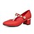 Недорогие Sapatos de Salto Alto de mulher-Women&#039;s Heels Chunky Heel Round Toe Wedding Daily Pearl PU Red / Dark Green / Silver