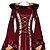cheap Historical &amp; Vintage Costumes-Witch Vintage Inspired Medieval Renaissance Wasp-Waisted Dress Women&#039;s Costume Red / Blue Vintage Cosplay Long Sleeve Long Length