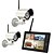 cheap Security Systems-Wireless 4CH Quad DVR 2 Night Vision Cameras with 7&quot; TFT-LCD Monitor Home Security System PAL NTSC Built in Mic Surveillance CCTV System PAL 628*582 NTSC 510*492