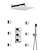 halpa Karkeaventtiiliset suihkujärjestelmät-suihkuhana, 12 tuuman kromi suihkuhanasarjat täydellisenä messinkisellä suihkupäällä ja kiinteällä messingisellä käsisuihkulla+seinälle asennettava sadesuihkun pääjärjestelmä (sisältää