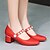 abordables Escarpins femme-Femme Chaussures à Talons Talon Bottier Bout rond Mariage Quotidien Perle Polyuréthane Rouge / Vert foncé / Argent