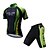 cheap Men&#039;s Clothing Sets-Men&#039;s Short Sleeve Cycling Jersey with Shorts Coolmax® Black / Green Bike Clothing Suit Quick Dry Moisture Wicking Sports Solid Color Mountain Bike MTB Road Bike Cycling Clothing Apparel / Stretchy