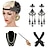 cheap Great Gatsby-Roaring 20s 1920s The Great Gatsby Costume Accessory Sets Gloves Flapper Headband Accessories Set Head Jewelry Earrings Pearl Necklace The Great Gatsby Charleston Women&#039;s Tassel Fringe Party Prom