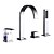Недорогие Смесители для ванны-Смеситель для ванны - Современный Хром Римская ванна Керамический клапан Bath Shower Mixer Taps / Две ручки Четыре отверстия