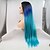 cheap Synthetic Lace Wigs-Synthetic Lace Front Wig kinky Straight Layered Haircut Lace Front Wig Long Black / Sapphire Blue Synthetic Hair 24 inch Women&#039;s Women Black Blue Sylvia
