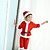 billige Julemandsdragter og julekostumer-Julekjole Santa Clothe Børn Unisex Jul Jul Festival / Højtider Plys Stof Lys Rød Karneval Kostume Ferie Jul
