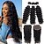 cheap Human Hair Weaves-3 Bundles with Closure Deep Wave Remy Human Hair Unprocessed Human Hair Natural Color Hair Weaves / Hair Bulk Extension Bundle Hair 8-20 inch Natural Color Human Hair Weaves Simple Best Quality New