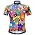 preiswerte ウィメンズ サイクリングクロージング-JESOCYCLING Women&#039;s Short Sleeve Cycling Jersey Summer Polyester Black Rainbow Floral Botanical Bike Jersey Quick Dry Moisture Wicking Breathable Back Pocket Sports Rainbow Mountain Bike MTB Road