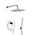 abordables Robinetteries de douche-Robinet de douche Ensemble - Effet pluie contemporain Chrome Montage mural Soupape en laiton Bath Shower Mixer Taps / Laiton / Mitigeur Trois trous