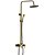 お買い得  シャワー用水栓金具-シャワー水栓 - 伝統風 アンティーク真鍮 シャワーシステム セラミックバルブ Bath Shower Mixer Taps / シングルハンドル三穴