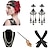 ieftine The Great Gatsby-Urlați 20 de ani Anii 1920 Gatsby Seturi de accesorii pentru costume Mănuși Bandană Adolescentă Set accesorii Veșminte de cap Cercei Κολιέ με Πέρλες Gatsby Charleston Pentru femei Franjuri Culoare