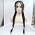 baratos Perucas Sintéticas com Renda-Synthetic Lace Front Wig Plaited Layered Haircut Lace Front Wig Long Natural Black Synthetic Hair 24 inch Women&#039;s Women Black Sylvia