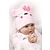 billige Menneskelignende dukke-NPKCOLLECTION 22 tommers Reborn-dukker Baby- og småbarnsleke Babyjenter Reborn Baby Doll Nyfødt liv som Smuk Foreldre-barninteraksjon Håndhåndterte øyenvipper med klær og tilbehør til jenter til