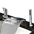 お買い得  浴槽用水栓金具-ステンレス鋼の浴槽の蛇口、ローマの浴槽の現代的なクロム シングル ハンドル 3 つの穴風呂シャワー ミキサー タップ ホットとコールド スイッチとセラミック バルブ