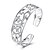 abordables Bracelets et bracelets rigides-Manchettes Bracelets Femme Ouvert Gravé Zircon Blanc dames Mode Bracelet Bijoux Argent Forme Géométrique pour Cadeau Quotidien