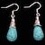 cheap Earrings-Women&#039;s Turquoise Drop Earrings Classic Drop Gourd Vintage western style Silver Plated Earrings Jewelry Blue For Party / Evening 1 Pair