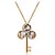 abordables Collier-Collier Pendentif Collier 3 anneaux Femme Classique Cristal Clair Plaqué or Cristal Autrichien Clés Elégant Décontracté / Sport Mode Adorable Dorée 45 cm Colliers Tendance Bijoux 1pc pour Quotidien