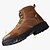 cheap Men&#039;s Boots-Men&#039;s Combat Boots Winter Casual Daily Outdoor Boots PU Warm Non-slipping Mid-Calf Boots Black / Brown / Gray Gradient
