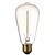 billiga Glödlampa-2pcs 40 W E26 / E27 ST64 Warm White 2200-2700 k Retro / Dimmable / Decorative Incandescent Vintage Edison Light Bulb 220-240 V